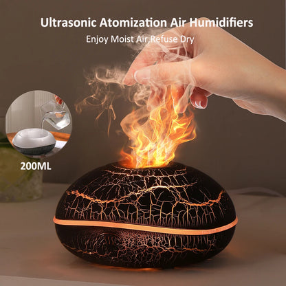 Volcano Flame Aroma Humidifier - Fragrance Diffuser with LED Light