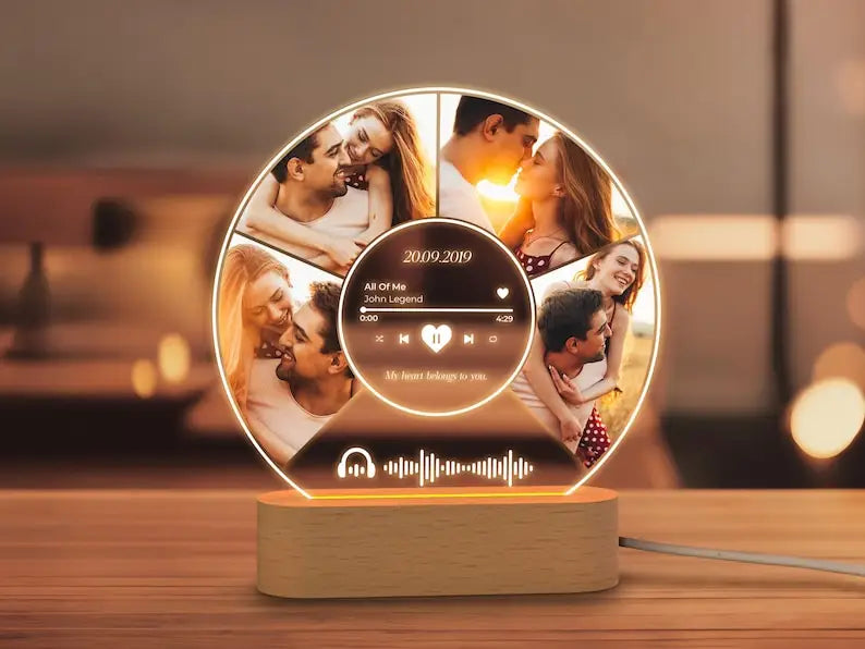 Personalised Spotify Photo Plaque with LED lamp