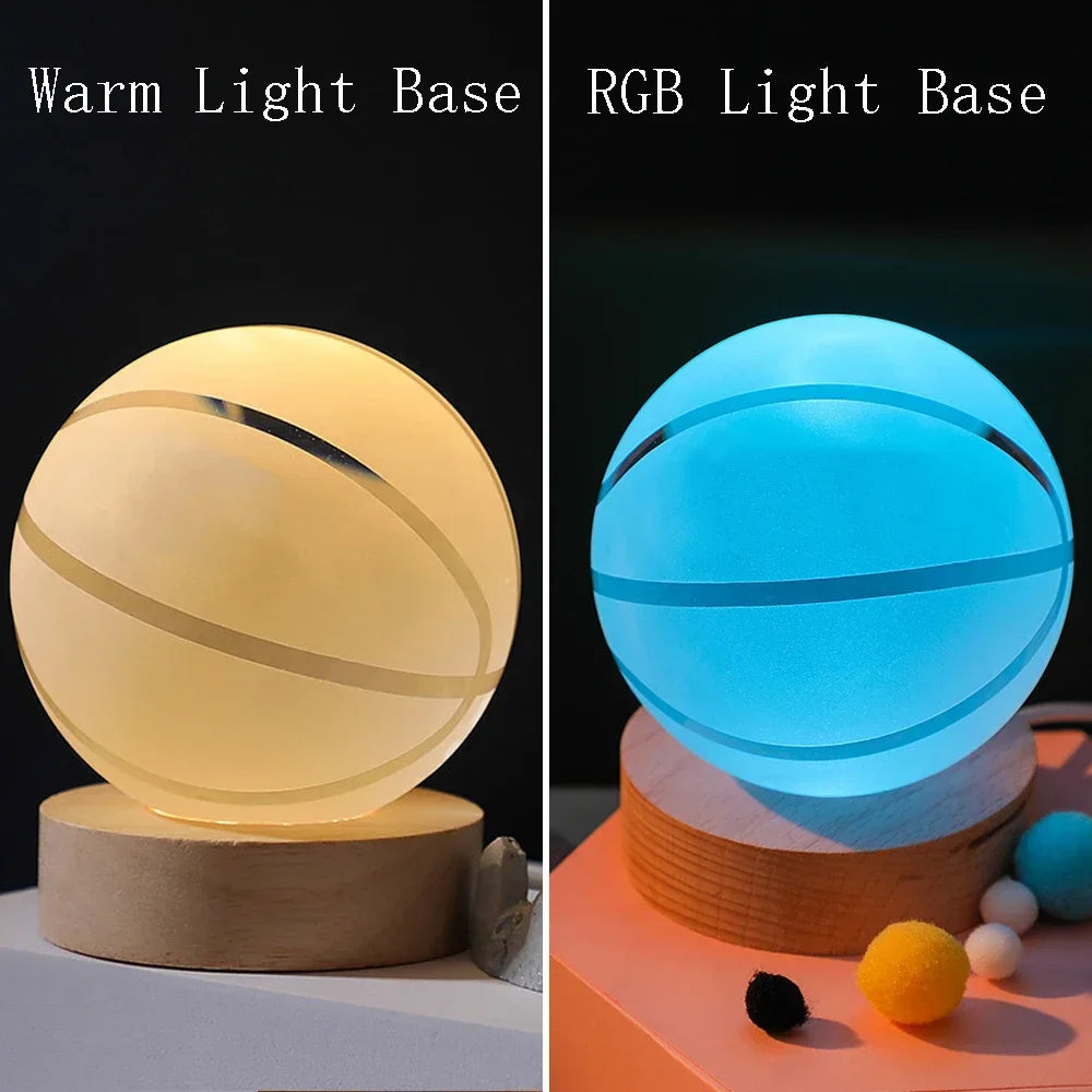 Basketball 3D Crystal Ball Night Lamp