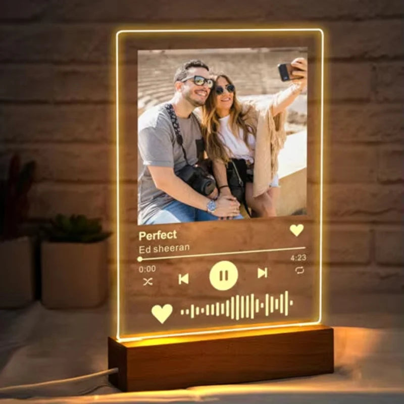 Personalised Spotify Photo Plaque with LED lamp