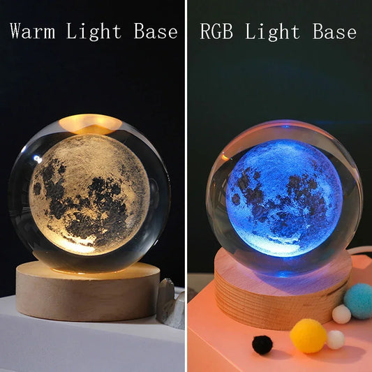 The moon - 3D Crystal Ball Night Lamp