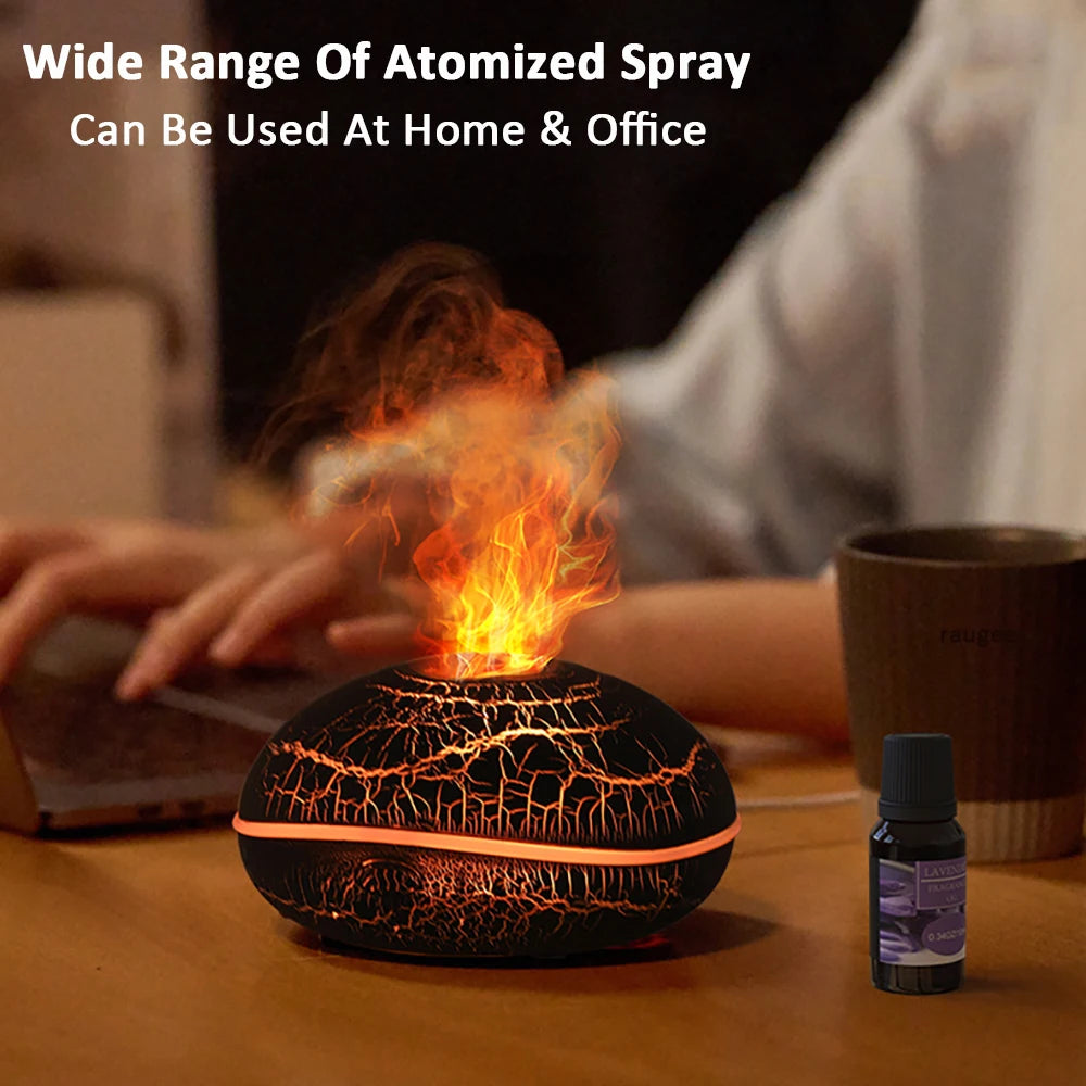 Volcano Flame Aroma Humidifier - Fragrance Diffuser with LED Light