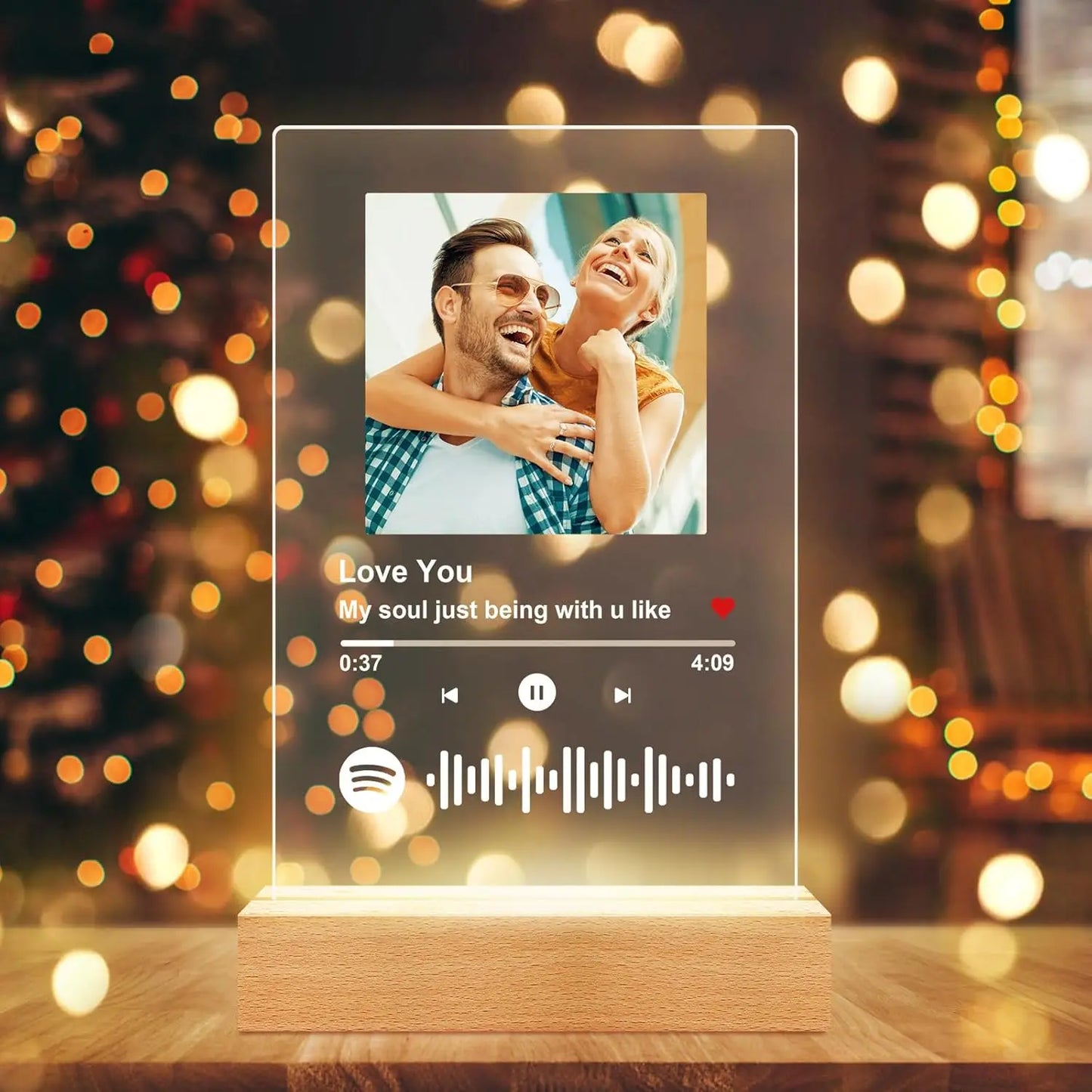 Personalised Spotify Photo Plaque with LED lamp