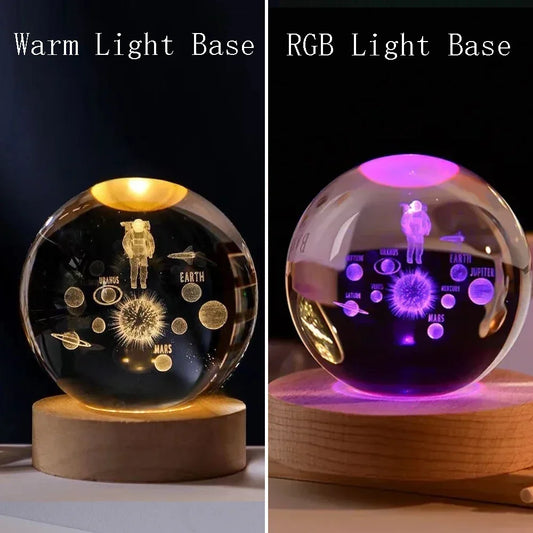 The Astronaut - 3D Crystal Ball Night Lamp