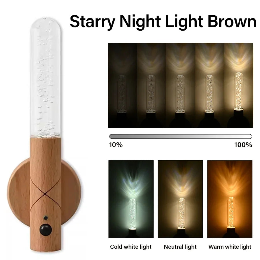 Smart Wooden Light with Motion Sensor - wall & table lamp