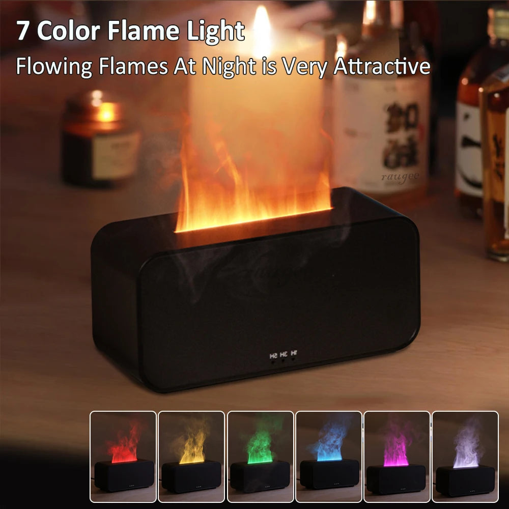 Flame Aroma Diffuser with LED Light - Essential Oils Humidifier