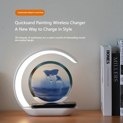 Sand Painting Lamp with Wireless Phone Charger