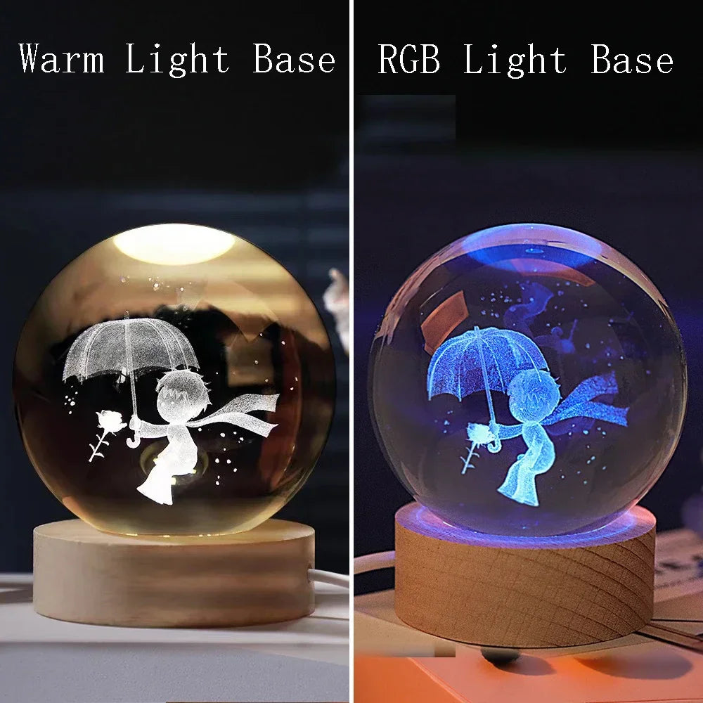 Umbrella 3D Crystal Ball Night Lamp