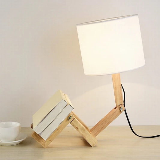 Robot Shape Wooden Lamp