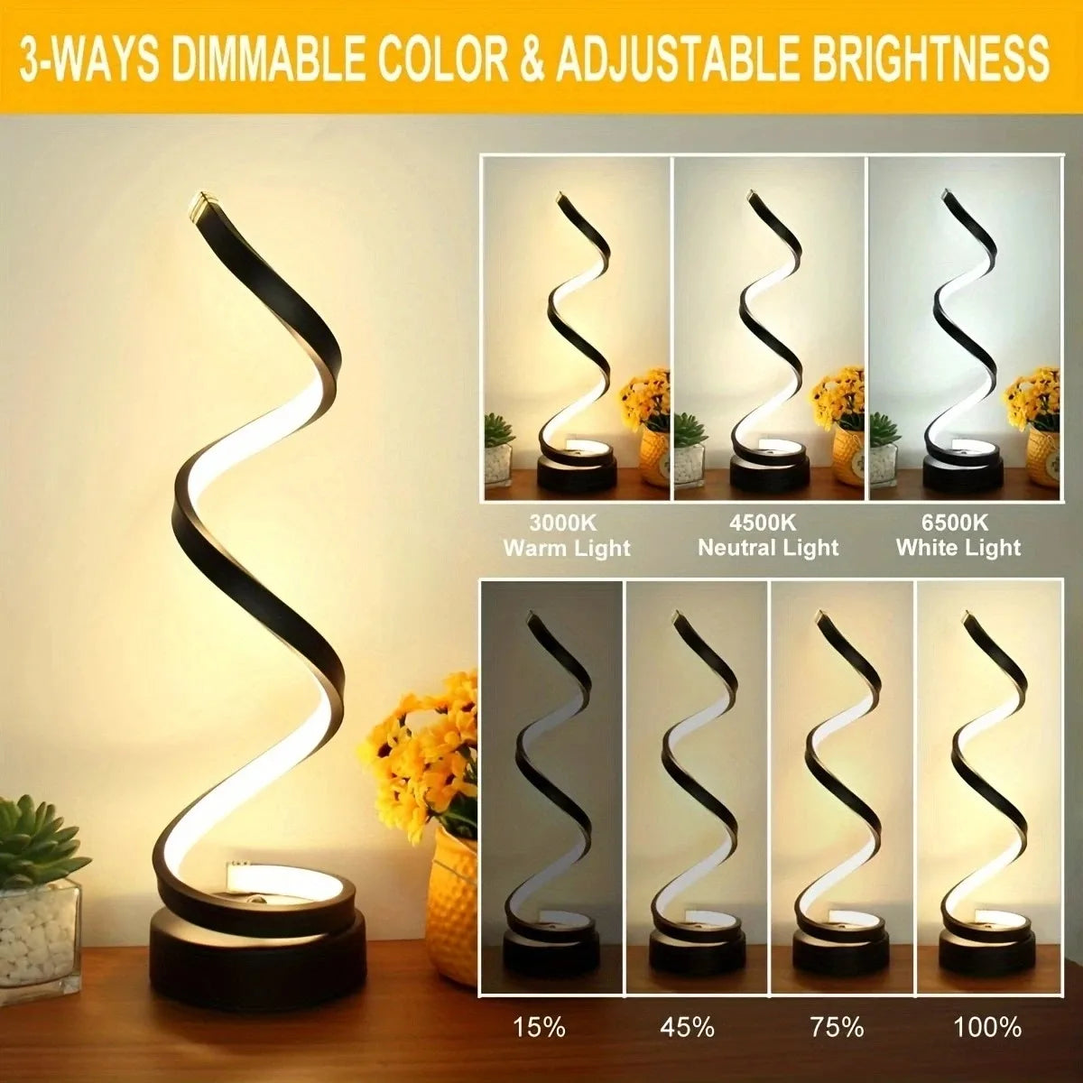 Modern Spiral LED Lamp