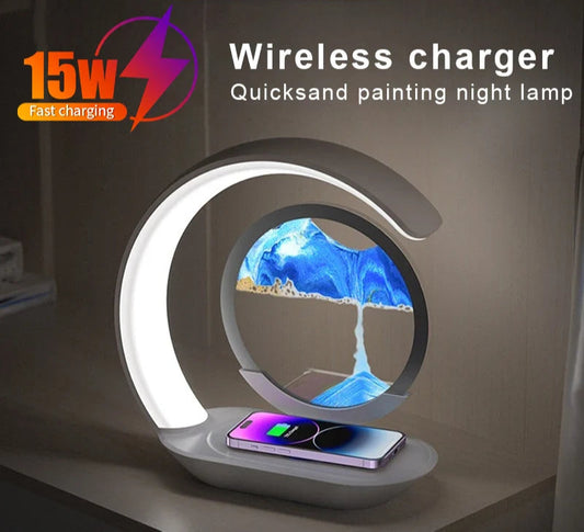 Sand Painting Lamp with Wireless Phone Charger