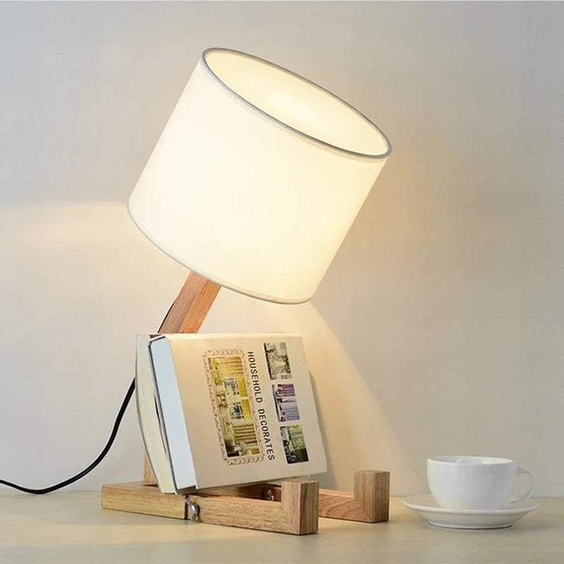 Robot Shape Wooden Lamp